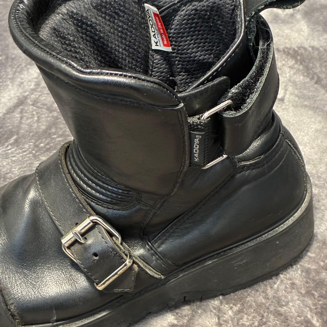 KADOYA BLACK ANKLE(A) 厚底アンクルブーツ ブラックアンクル