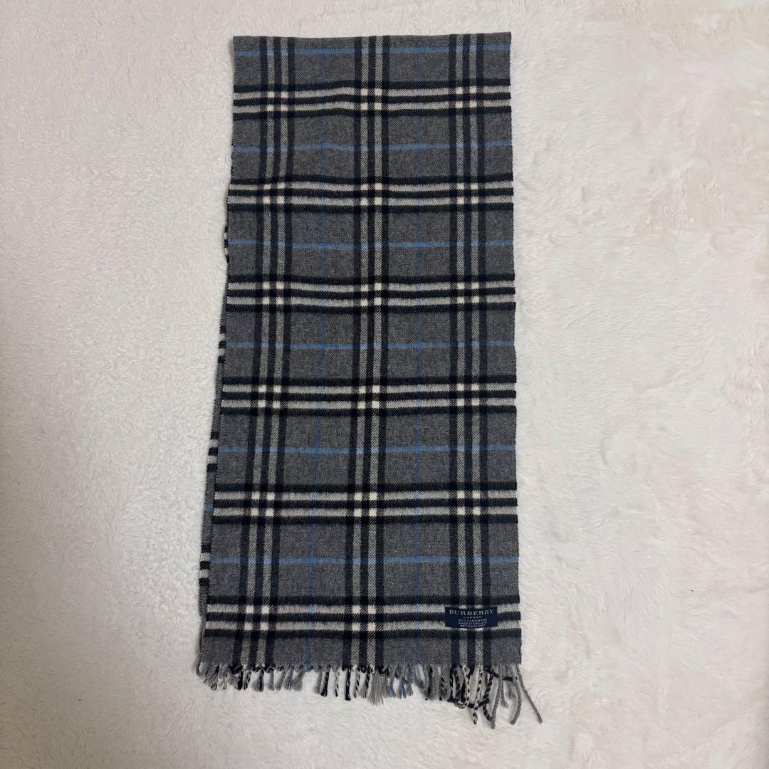 BURBERRY LONDON マフラー カシミア100% スモークドチェック