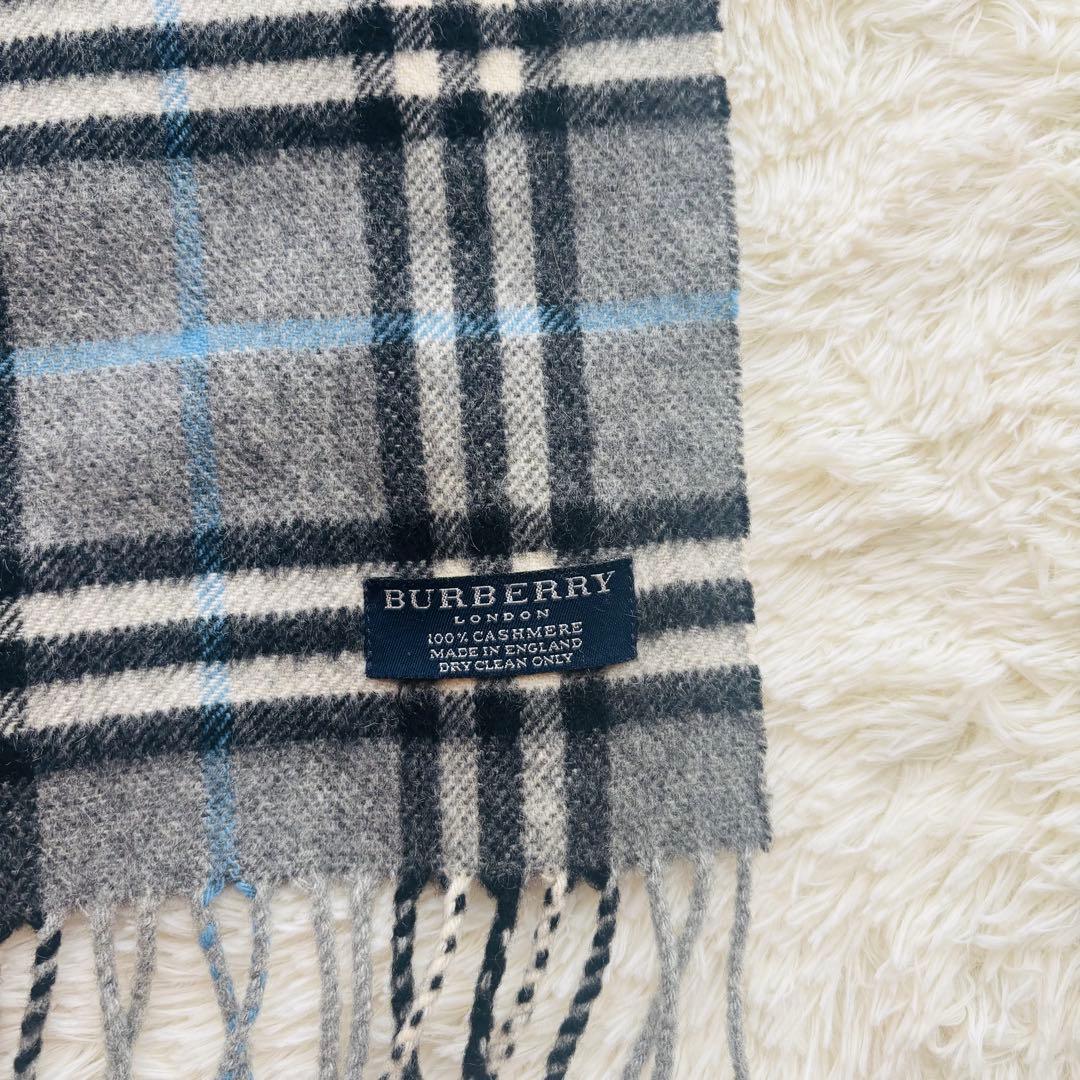 BURBERRY LONDON マフラー カシミア100% スモークドチェック
