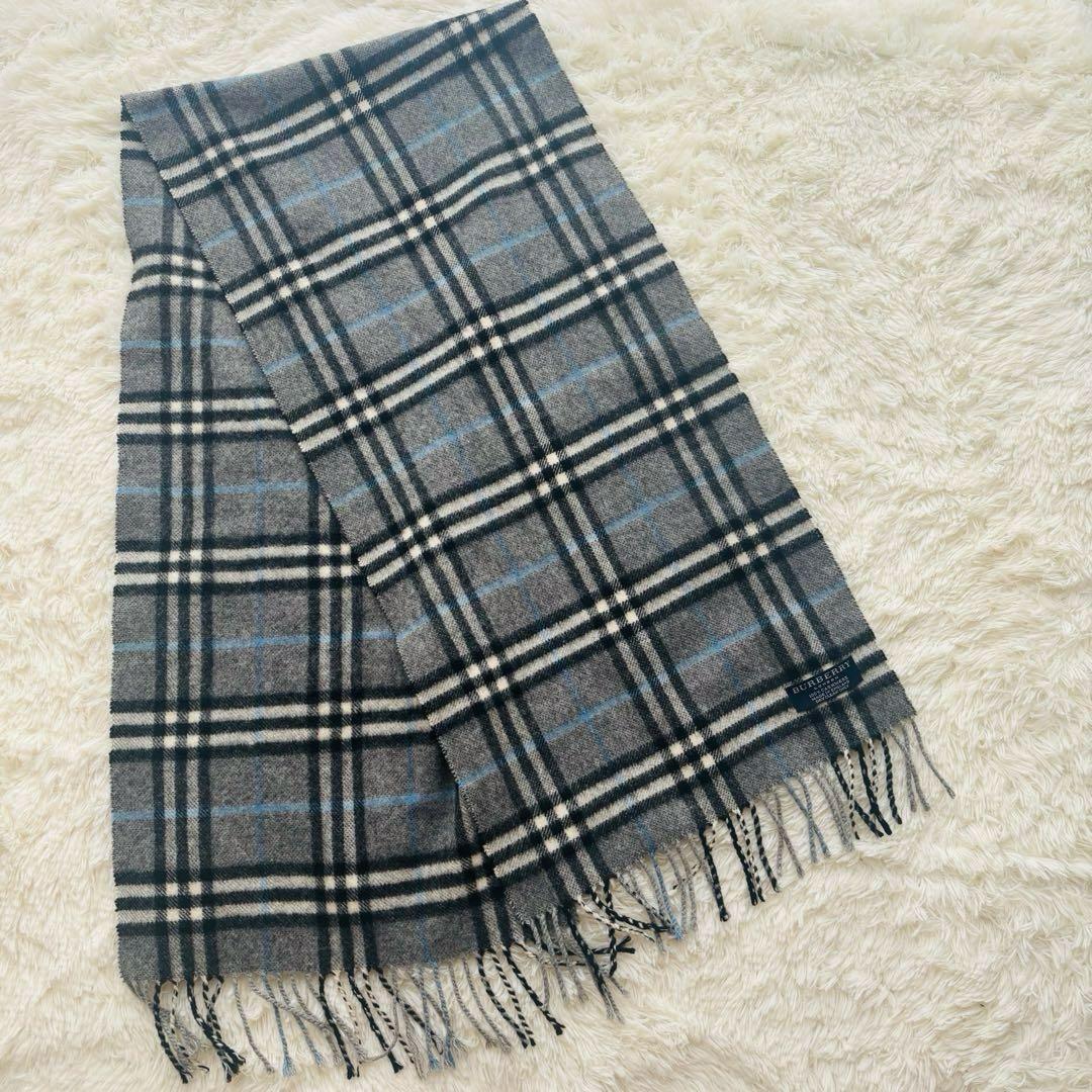 BURBERRY LONDON マフラー カシミア100% スモークドチェック