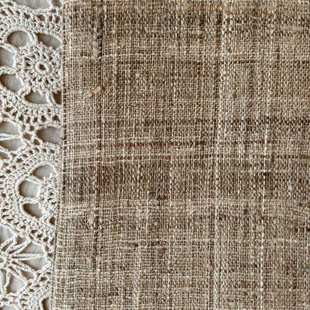 樹木の幹を思わせる焦げ茶色 無地帯 紬帯 信州紬 名古屋帯