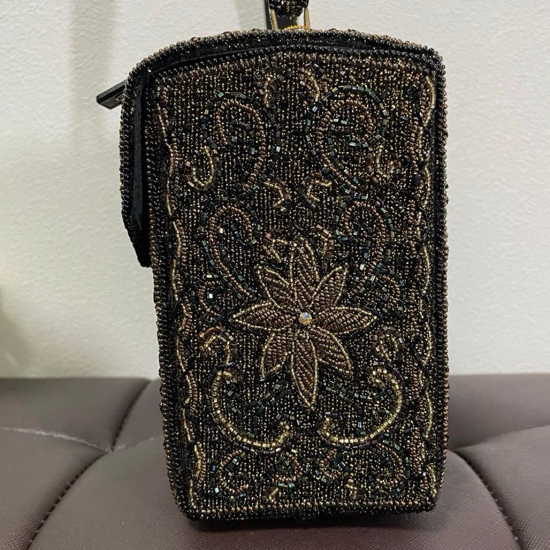 L'oro ロロ ビーズバッグ ターンロック金具 ハンドバッグ アンティーク