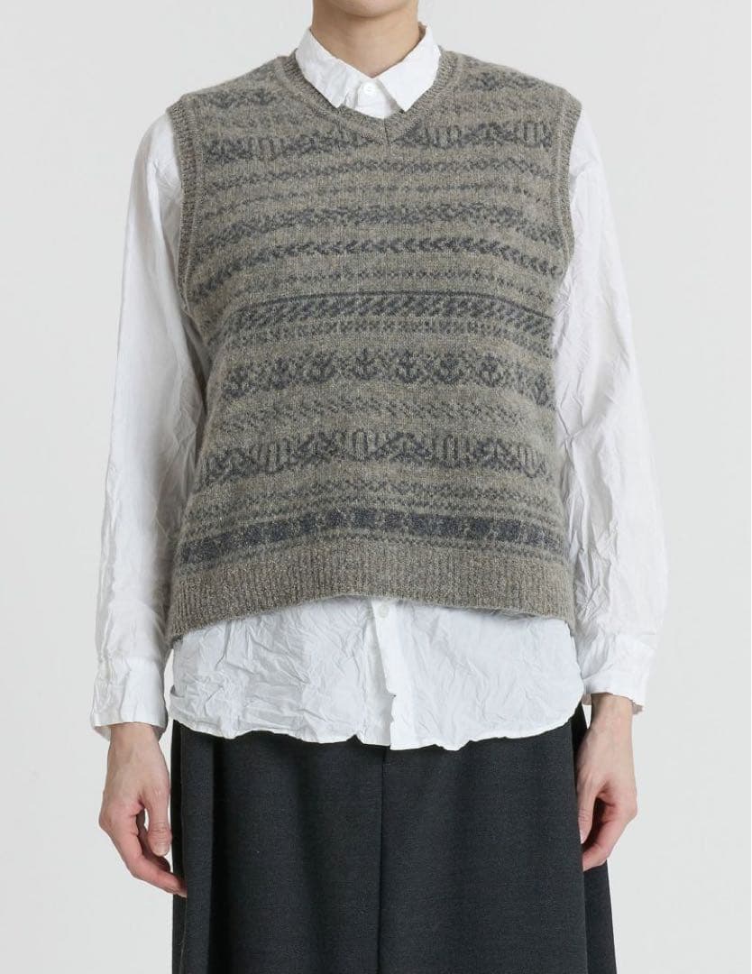 2025AW☆パドカレ pas de calais Vネックベスト ジレ ニット