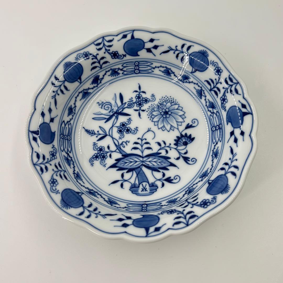 マイセン ブルーオニオン 深皿 デザート皿 17cm 2枚セット 未使用 箱あり