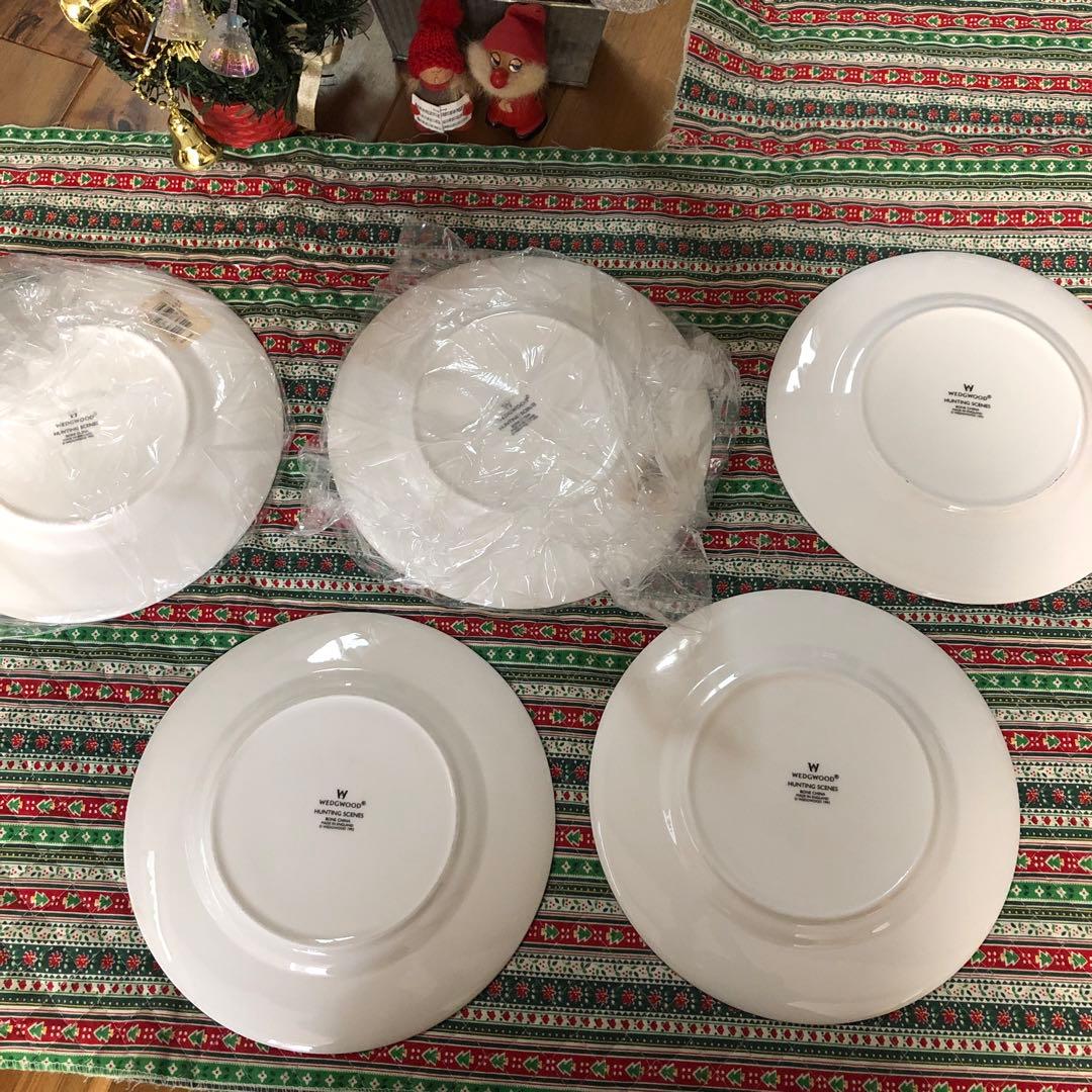 ウエッジウッド　ハンティングシーンの皿5枚セット