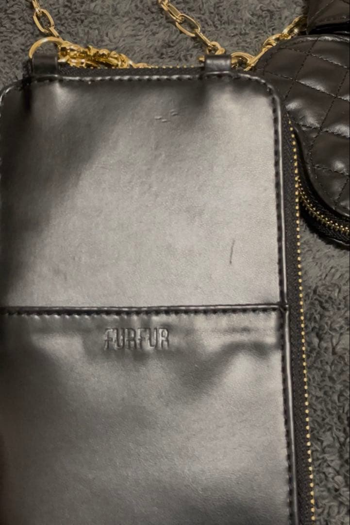 FURFUR ブラック スマホショルダーバッグ