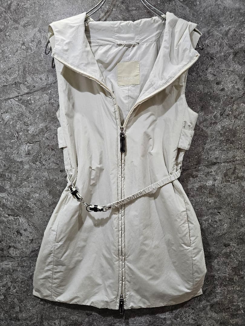 S Max Mara EASY LIVINGフード付 ロングジレ ウエストベルト