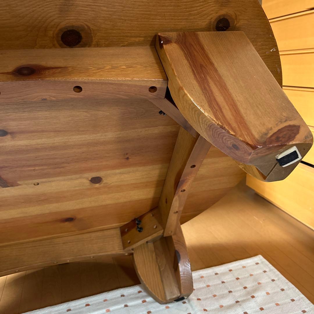 木製円形座卓 直径140cm、高さ33.5cm