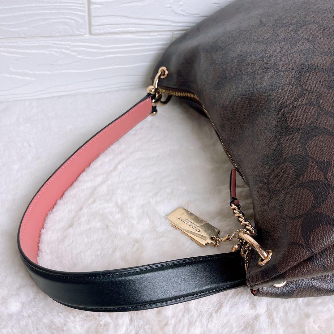 極美品☆COACHコーチ 2wayショルダーバッグ ブラウン レザー 大容量