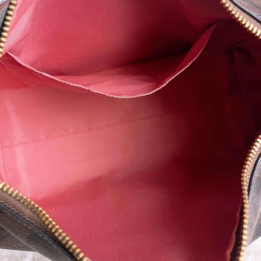 極美品☆COACHコーチ 2wayショルダーバッグ ブラウン レザー 大容量