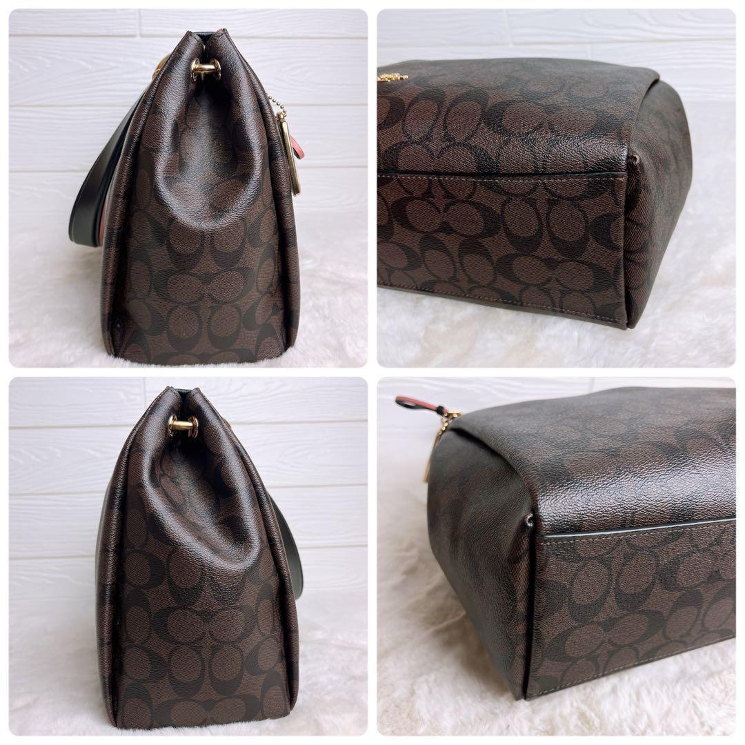 極美品☆COACHコーチ 2wayショルダーバッグ ブラウン レザー 大容量