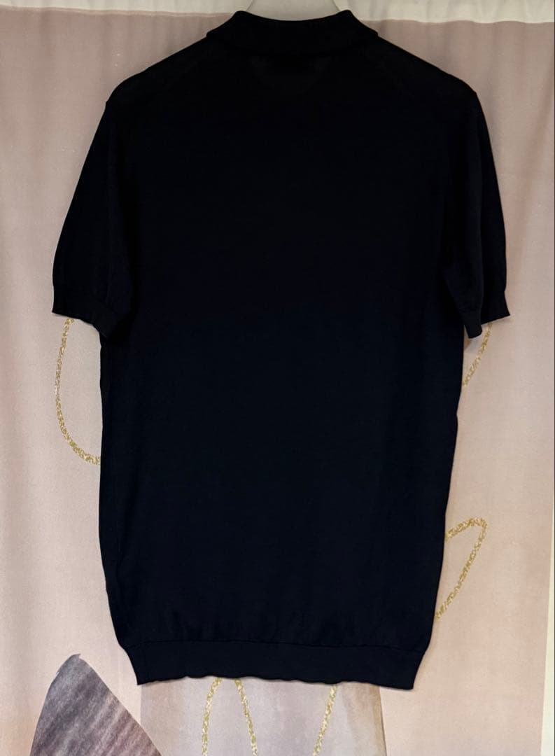 ジョンスメドレー 銀タグ シーアイランドコットン ニットポロシャツ ネイビー