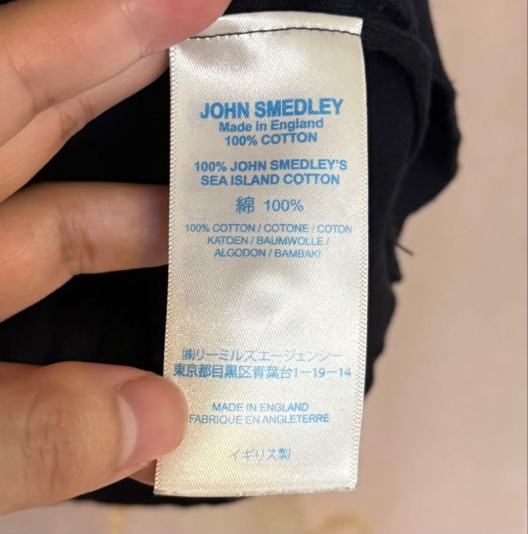 ジョンスメドレー 銀タグ シーアイランドコットン ニットポロシャツ ネイビー