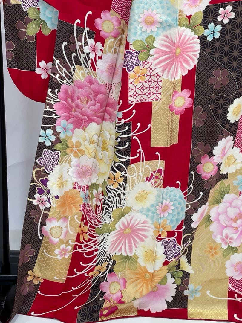 成人式　振袖　正絹　赤　KANSAI