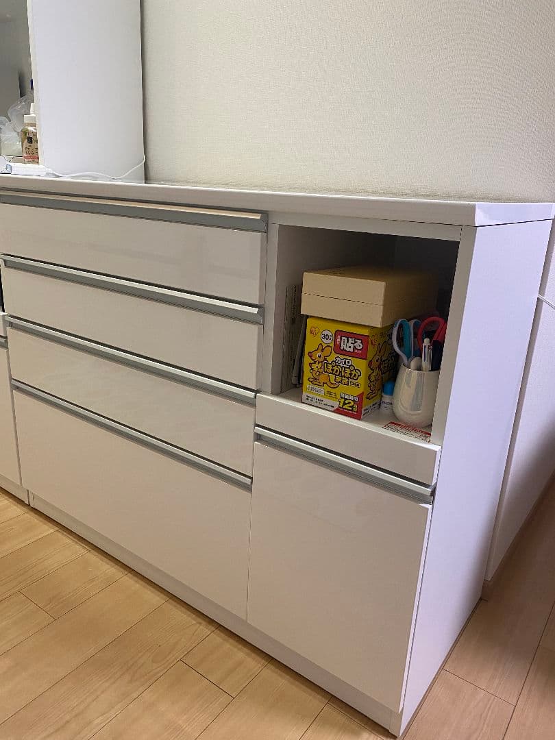 ニトリキッチンカウンター(レジューム 120-2QH-R WH)