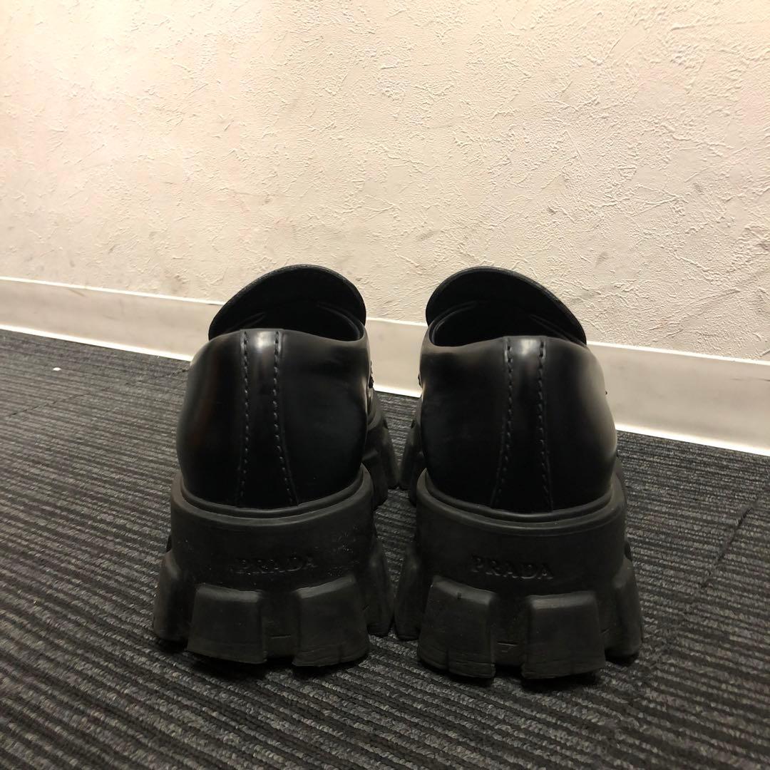 PRADA モノリス　ブラッシュドレザー　ローファー サイズ表記5 2DE129
