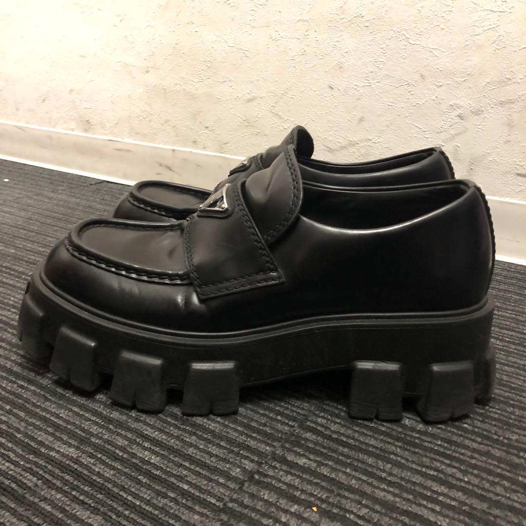 PRADA モノリス　ブラッシュドレザー　ローファー サイズ表記5 2DE129