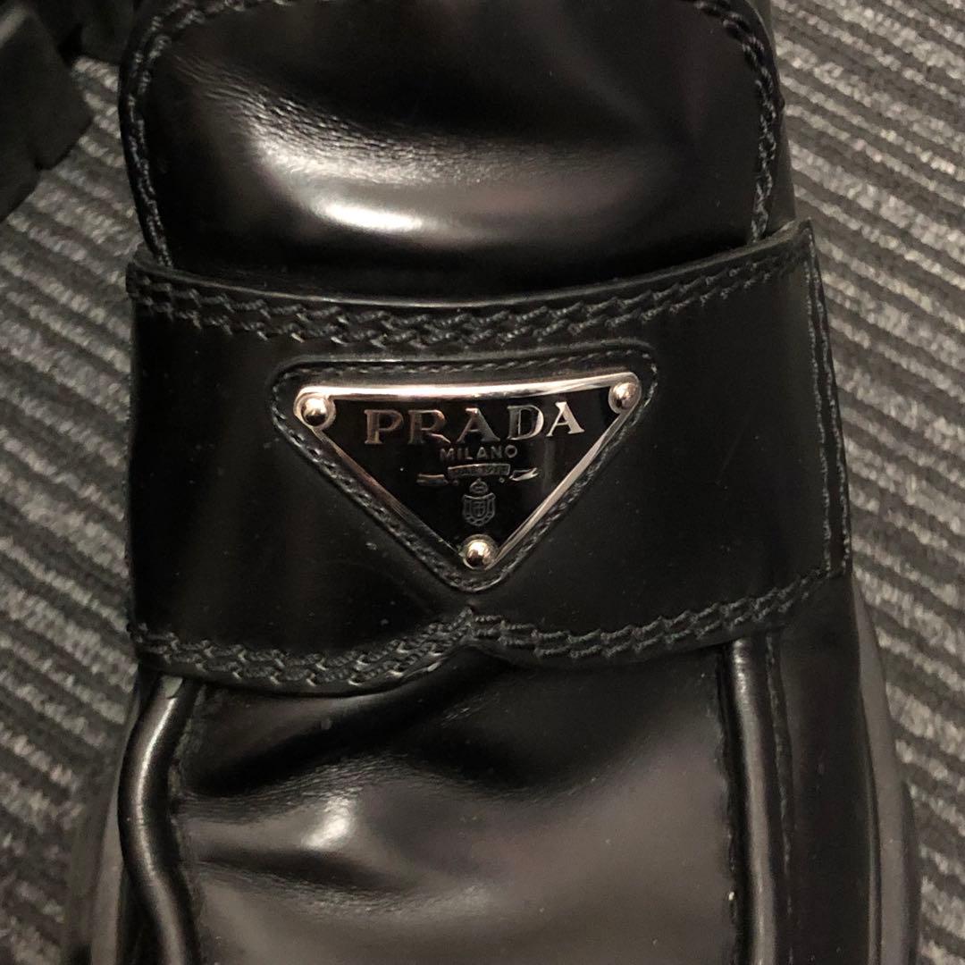 PRADA モノリス　ブラッシュドレザー　ローファー サイズ表記5 2DE129