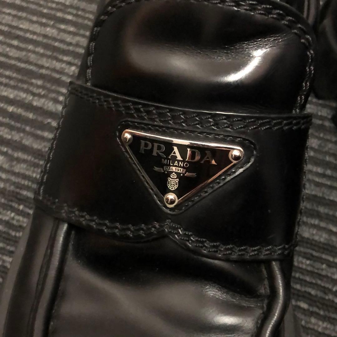 PRADA モノリス　ブラッシュドレザー　ローファー サイズ表記5 2DE129