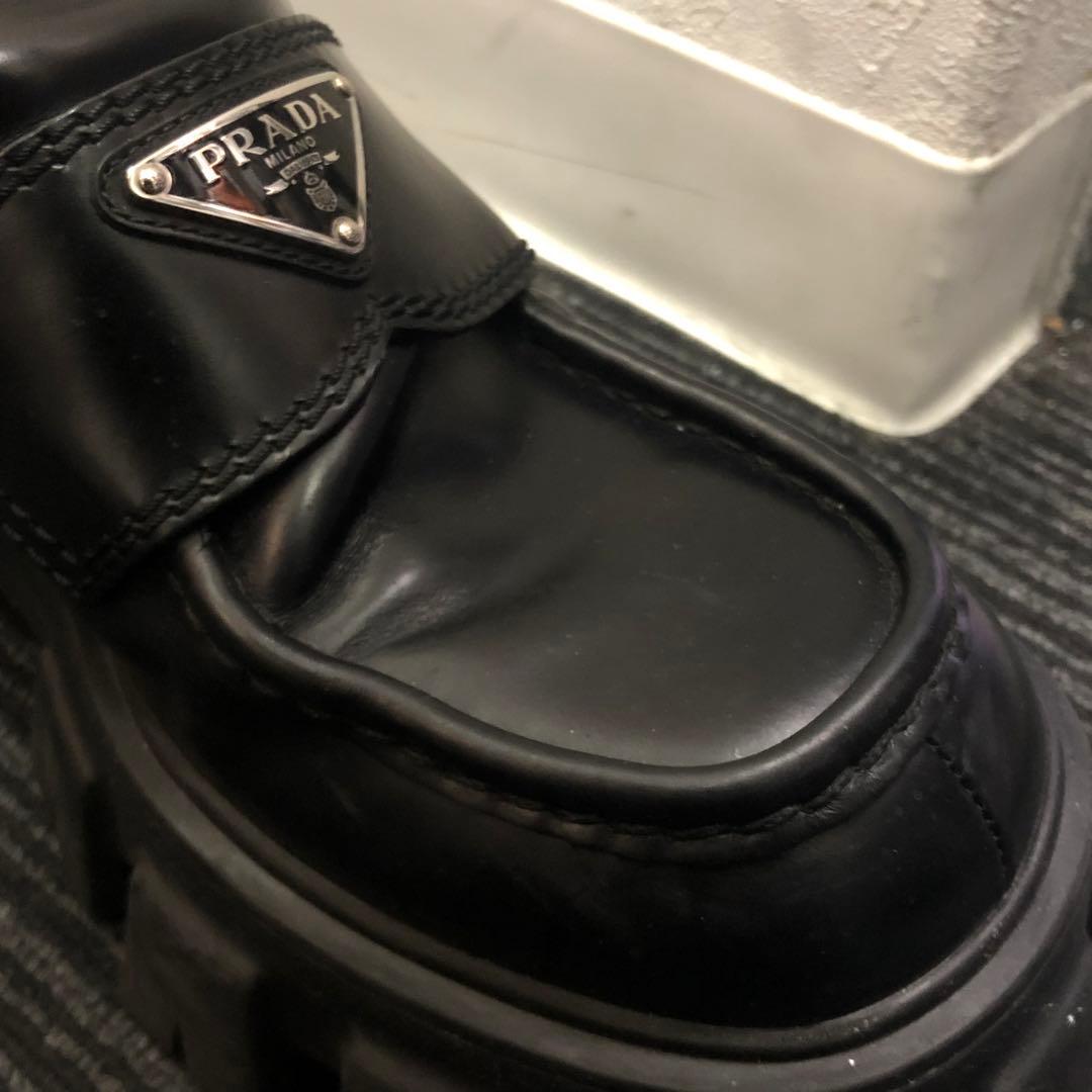 PRADA モノリス　ブラッシュドレザー　ローファー サイズ表記5 2DE129