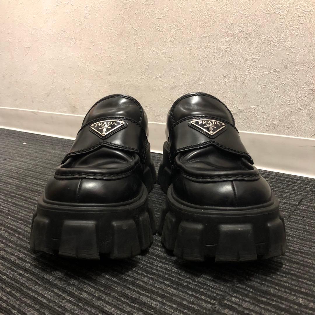 PRADA モノリス　ブラッシュドレザー　ローファー サイズ表記5 2DE129