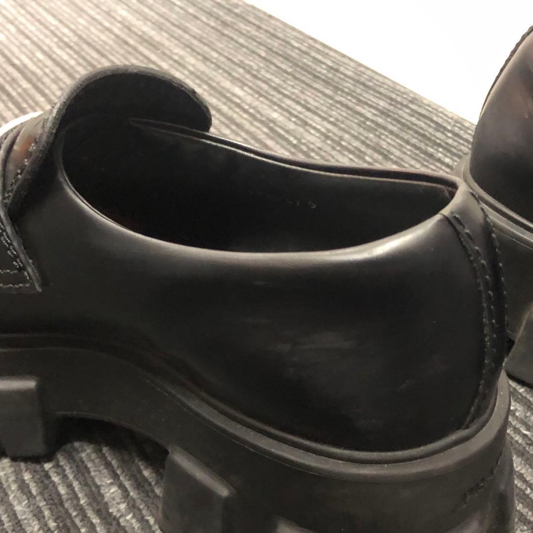 PRADA モノリス　ブラッシュドレザー　ローファー サイズ表記5 2DE129