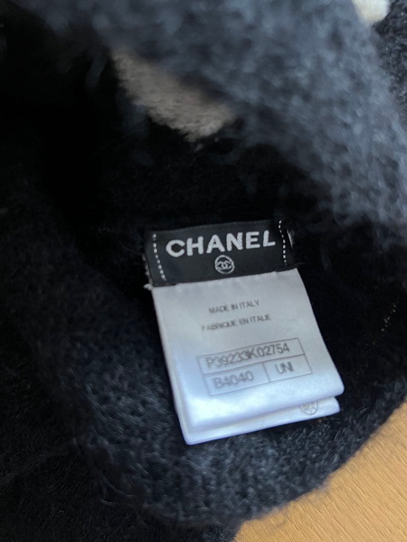 CHANEL ターンロック カメリア マフラー ヴィンテージ ブラック