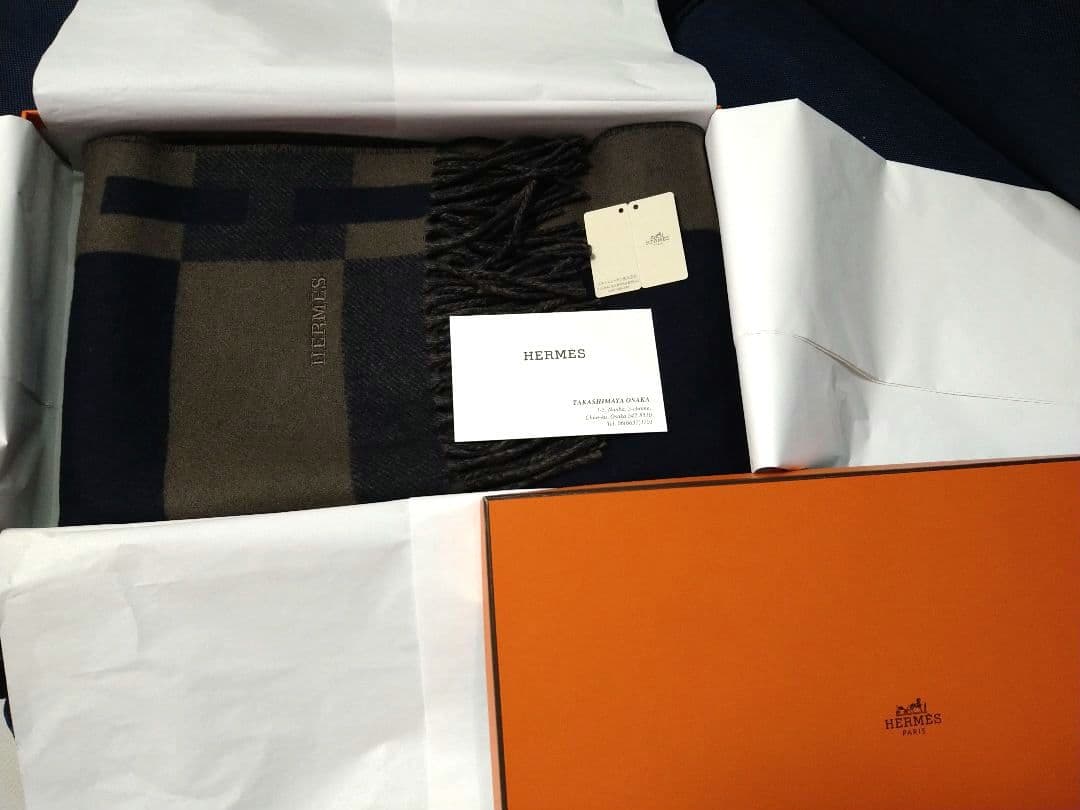 エルメス　カシミヤマフラー《Hパッサン》