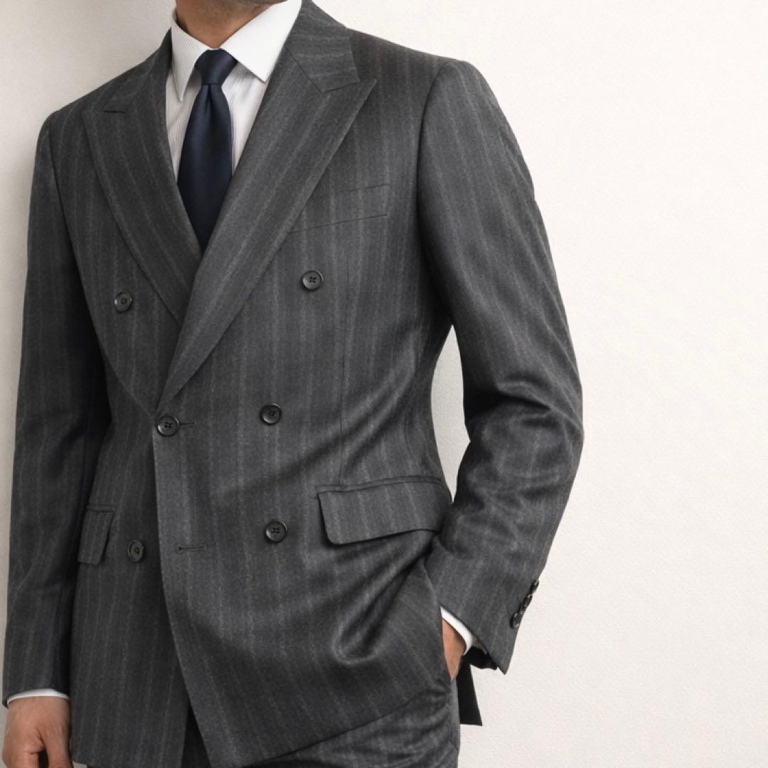 イタリア製生地 スーツセレクト セットアップ ダブルブレスト 本切羽 メンズ