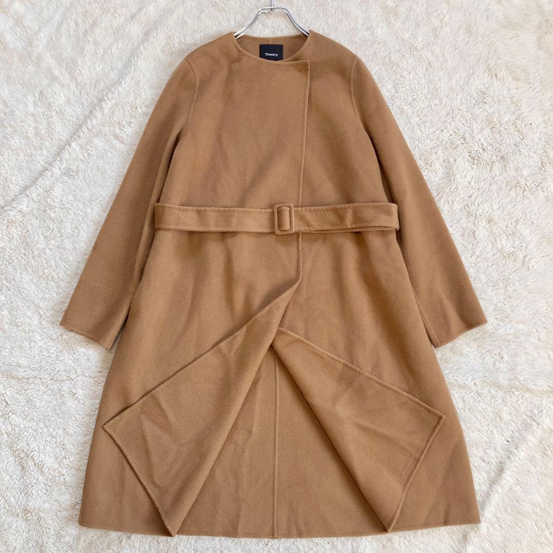 極美品・近年モデル✨Theory　ダブルフェイスロングコート　カシミヤ混
