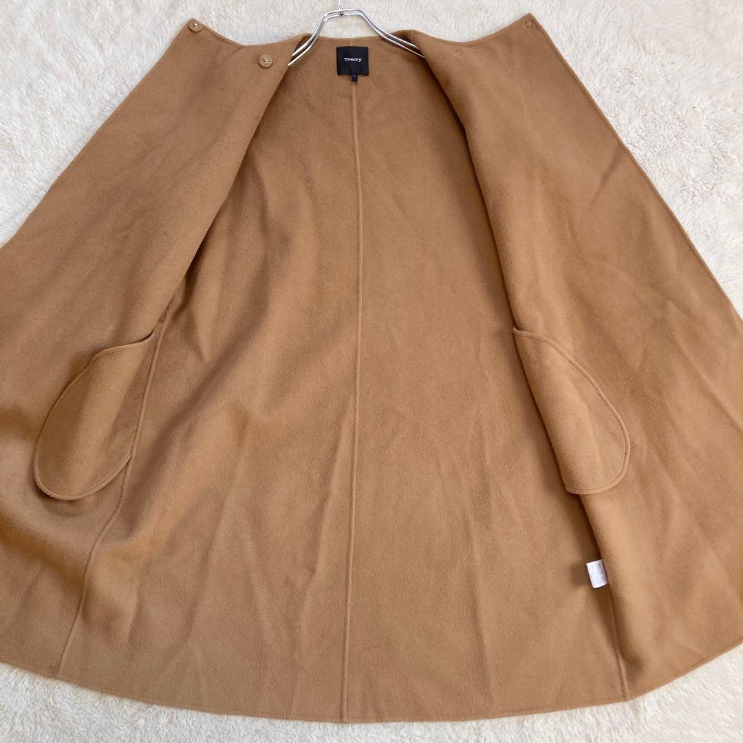 極美品・近年モデル✨Theory　ダブルフェイスロングコート　カシミヤ混