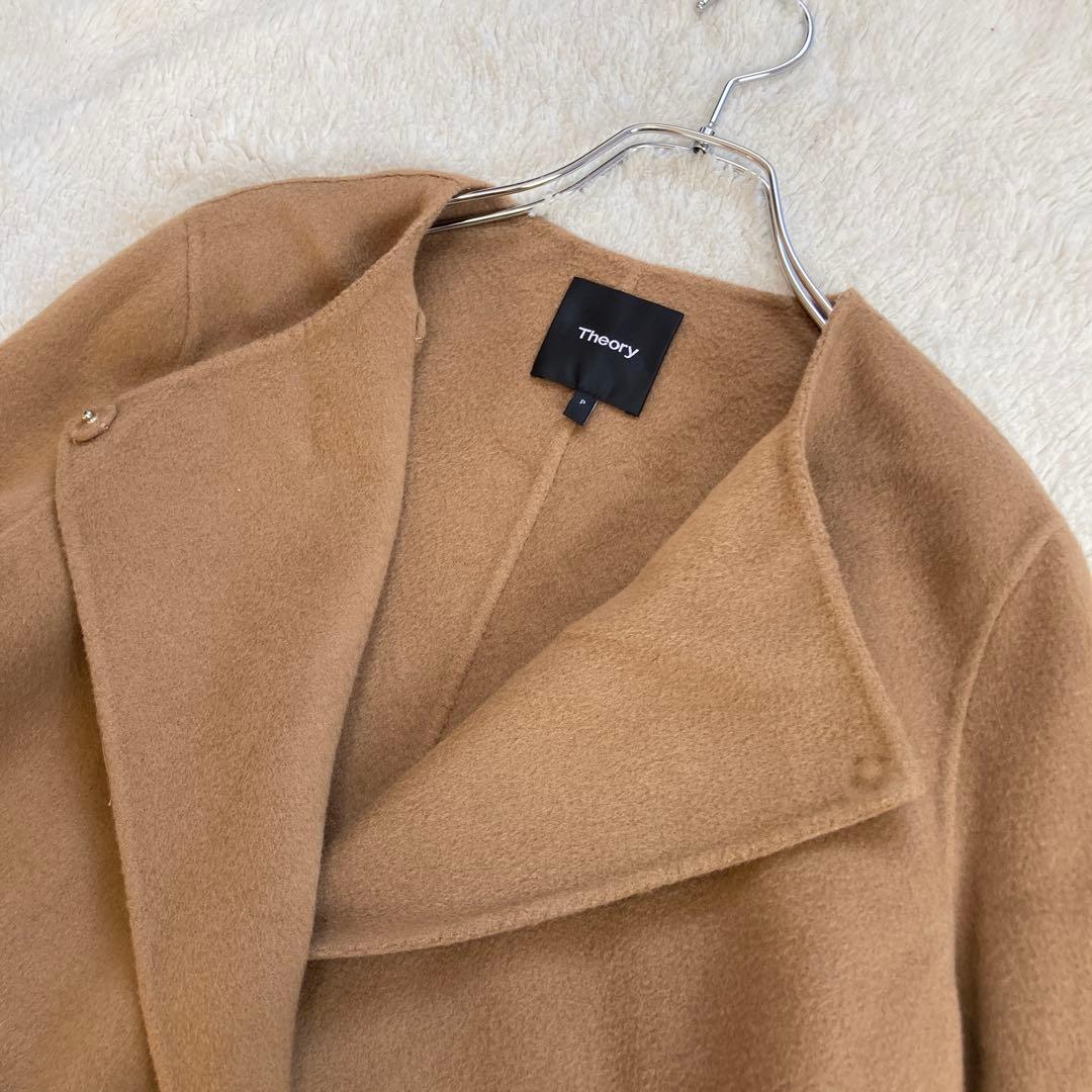 極美品・近年モデル✨Theory　ダブルフェイスロングコート　カシミヤ混