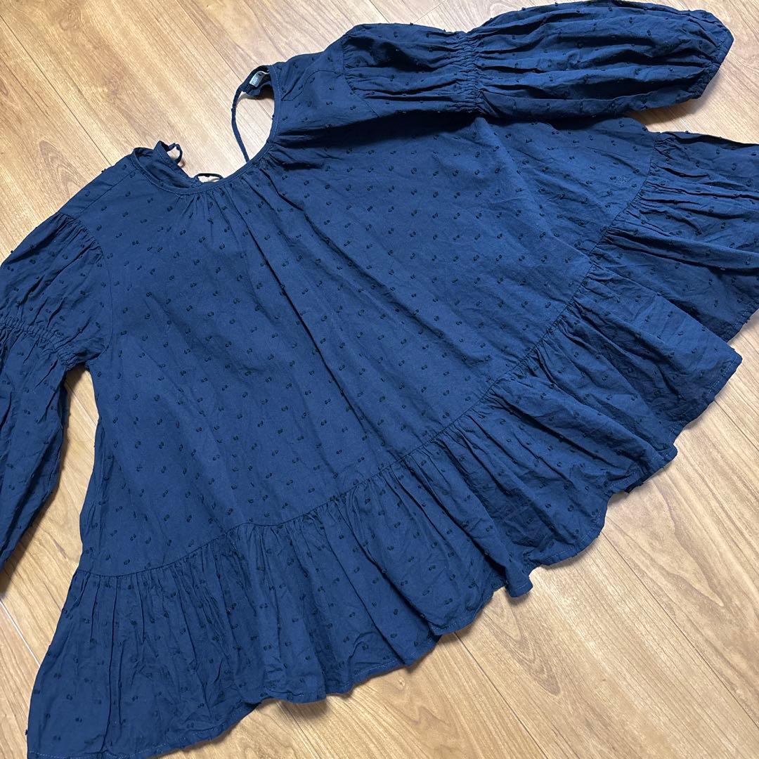 Uhr ドットミニドレス 長袖ワンピース 120cm