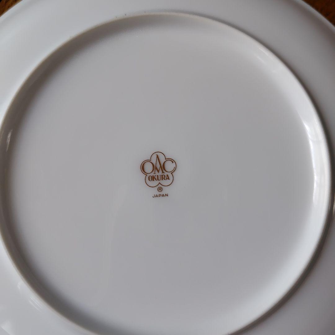 大倉陶園 OKURAゴールドライン（クープシェープ）パン皿16㌢6枚セット 金縁