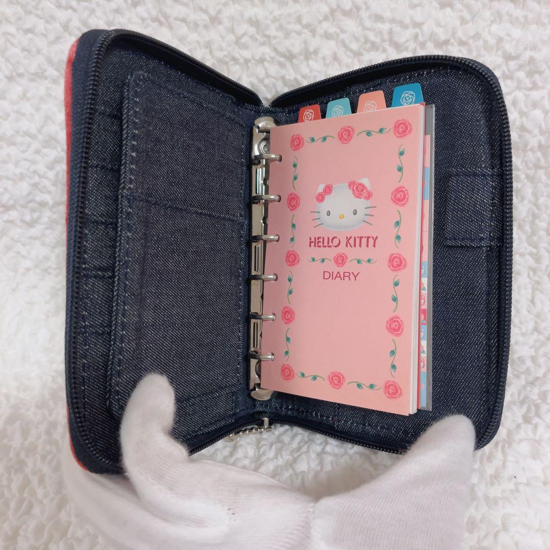 希少　ハローキティ　サンリオ　デニム　手帳　ケース　ポーチ　未使用