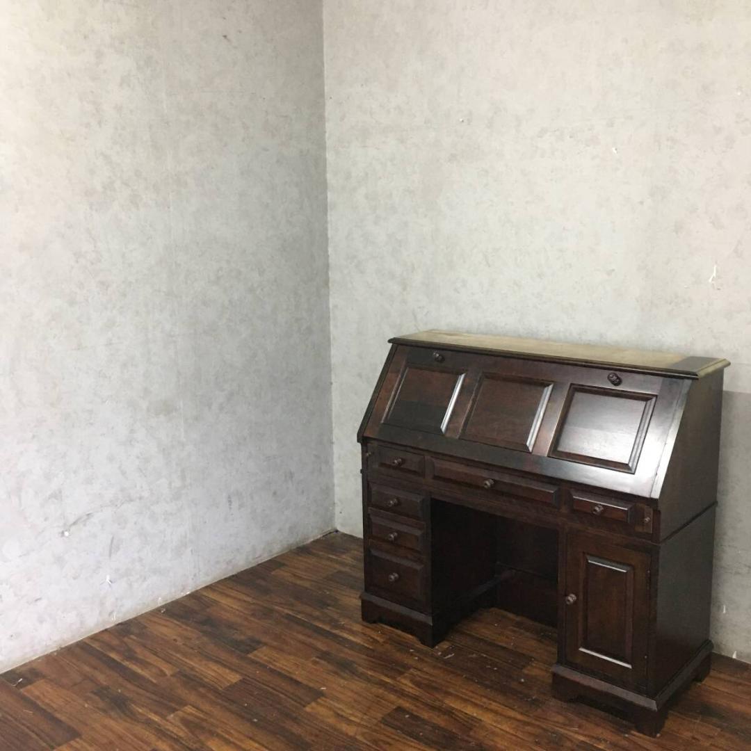 月末限定値下げ！北海道民芸家具 樺無垢材 ライティングビューロー デスク 両袖