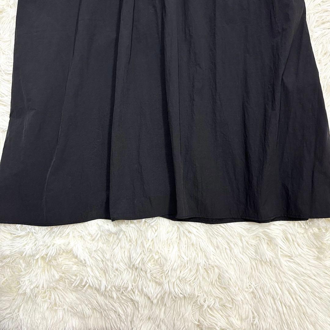 23年 美品 ルフィル ライトナイロンドレス フリル ボリュームスリーブ 黒