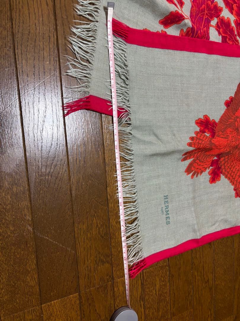 HERMES 赤い鳥デザイン マフラー