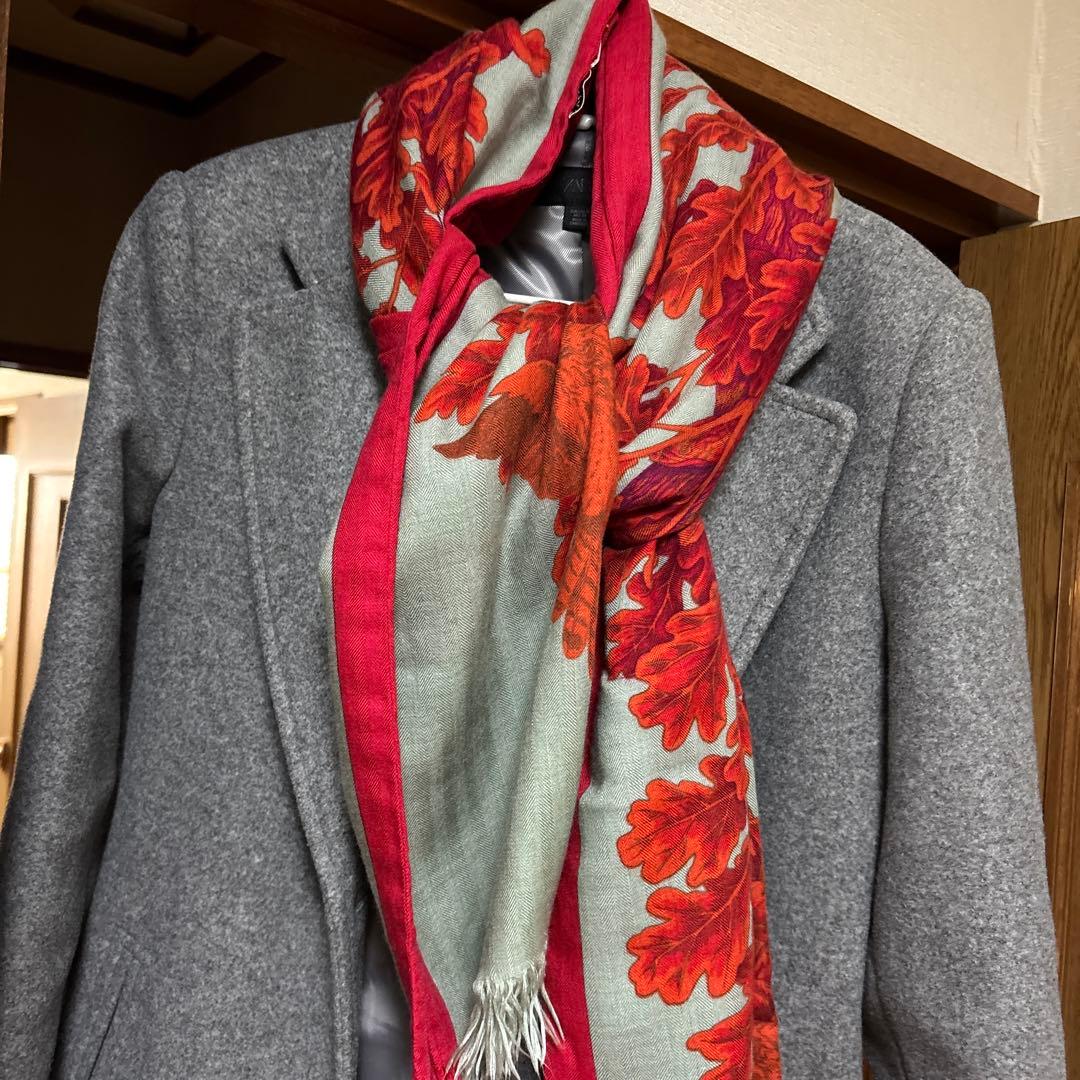 HERMES 赤い鳥デザイン マフラー