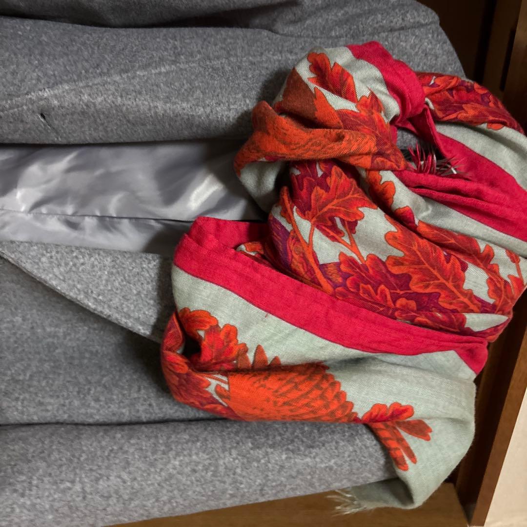 HERMES 赤い鳥デザイン マフラー