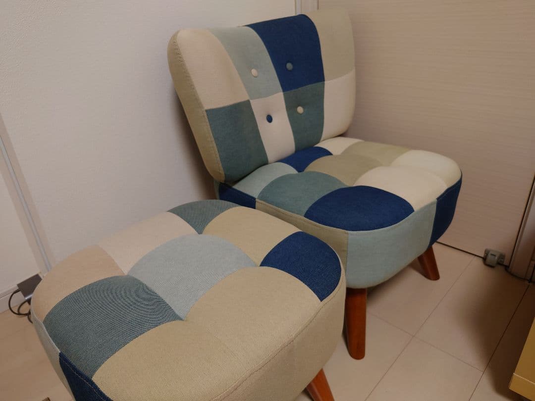 masa　パッチワークデザイン 椅子とスツールセット