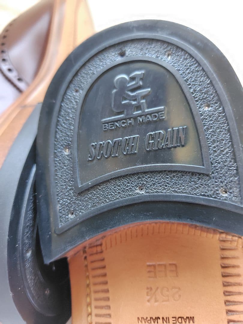 【未使用品】スコッチグレイン 革靴 ウイングチップ 25.5 ブラウン 茶