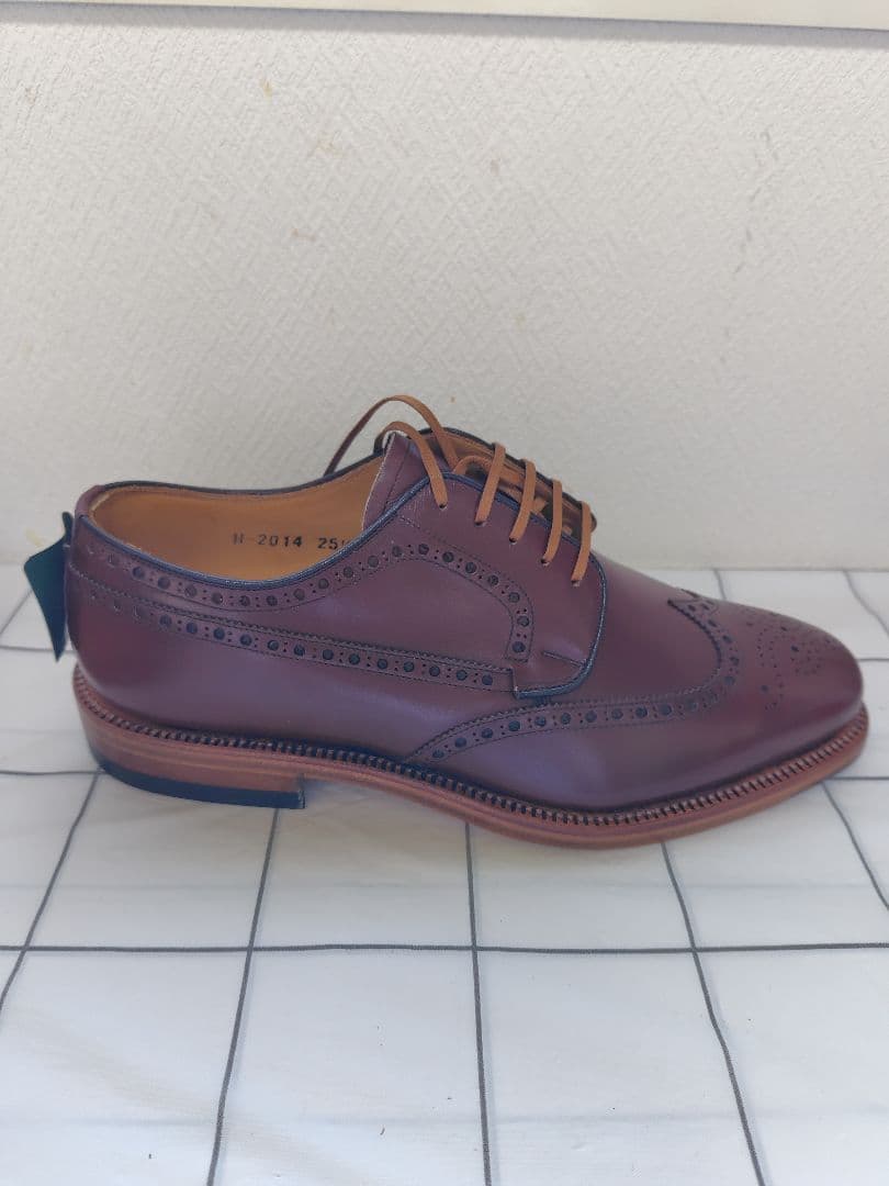 【未使用品】スコッチグレイン 革靴 ウイングチップ 25.5 ブラウン 茶