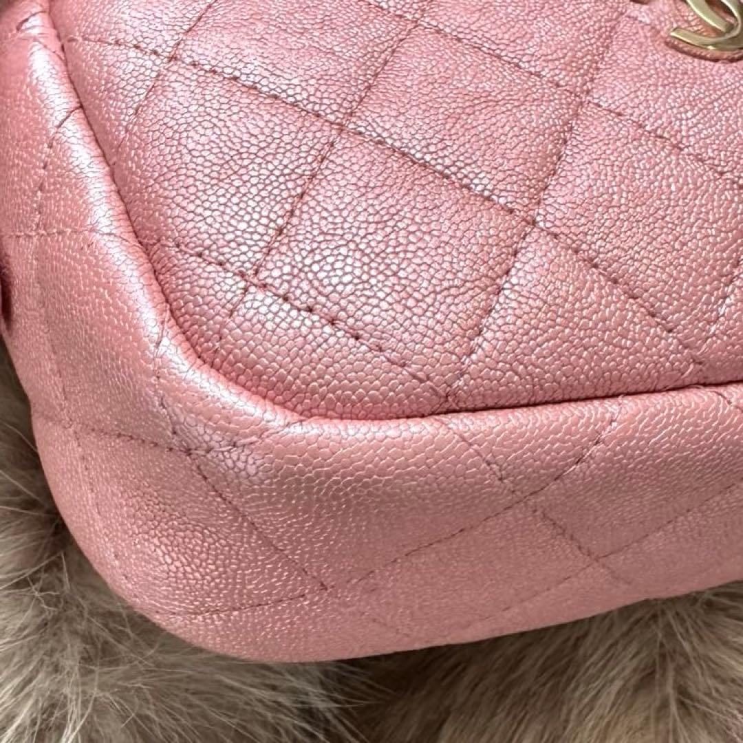 CHANEL キャビアスキン マトラッセ☆チェーンショルダーカメラバッグ