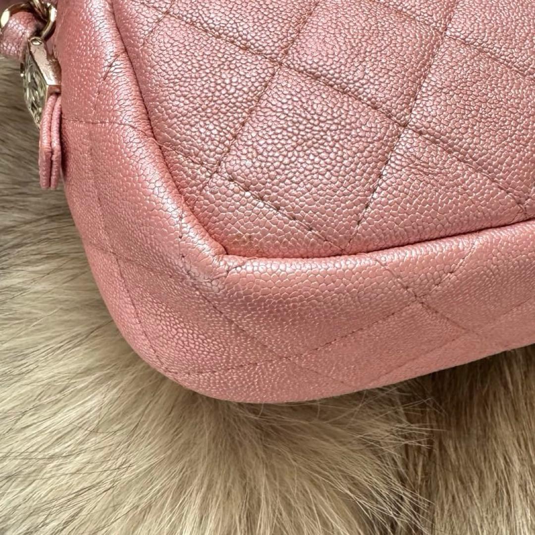 CHANEL キャビアスキン マトラッセ☆チェーンショルダーカメラバッグ