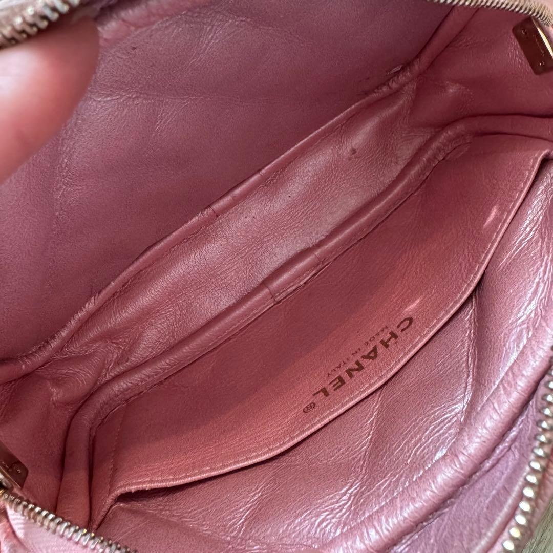 CHANEL キャビアスキン マトラッセ☆チェーンショルダーカメラバッグ