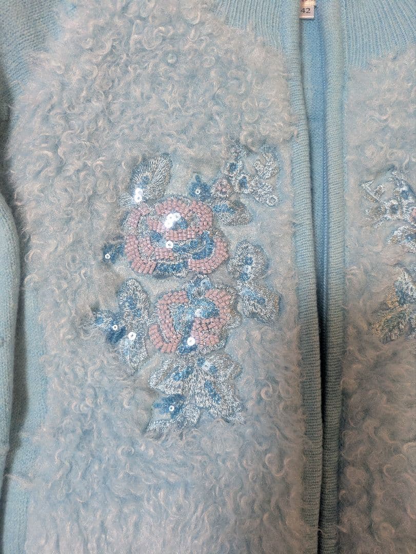 スーパービューティー♡爽やかブルー　ニットコート　42 　新品