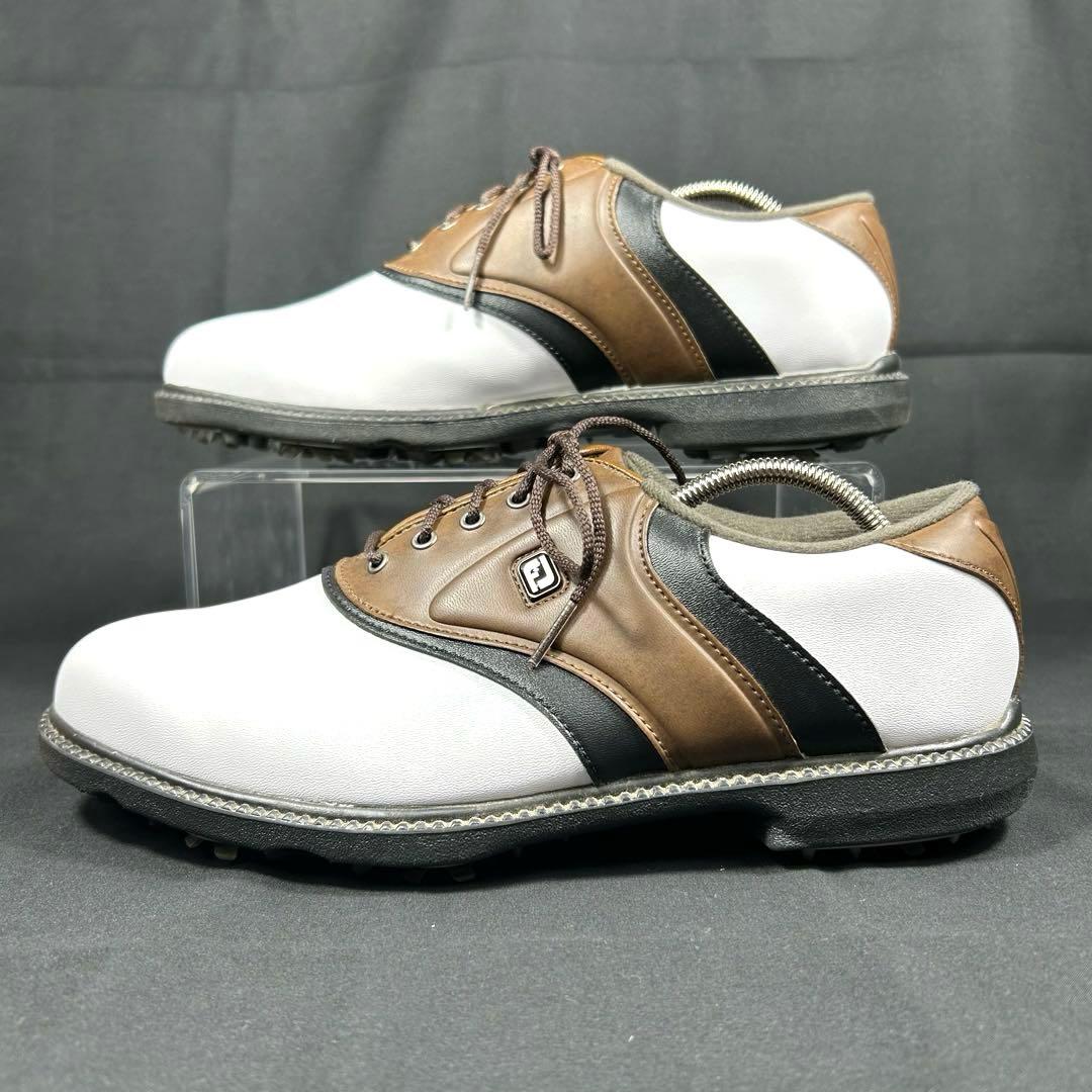 【新品級】 フットジョイ　ゴルフシューズ レザー 白茶 US9
