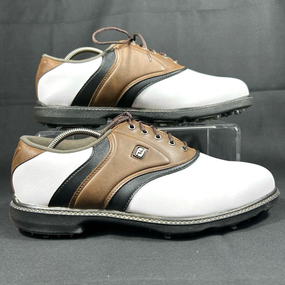 【新品級】 フットジョイ　ゴルフシューズ レザー 白茶 US9