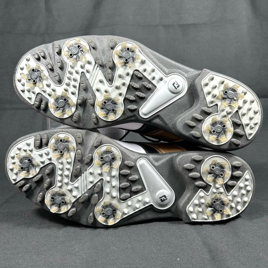 【新品級】 フットジョイ　ゴルフシューズ レザー 白茶 US9